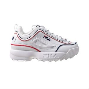 Fila Disruptor Il Contrast Piping Big Kids' Shoes White-Navy-Red